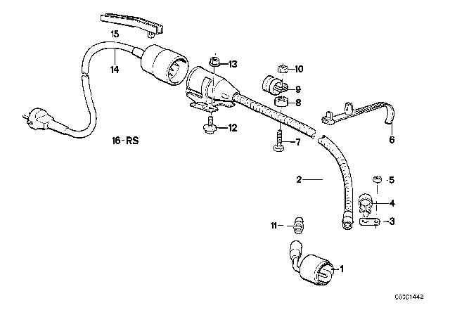1986 BMW 524td Engine Block Preheating Diagram