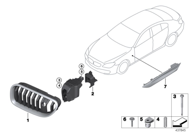 2016 BMW 640i xDrive Support Diagram for 51137370388