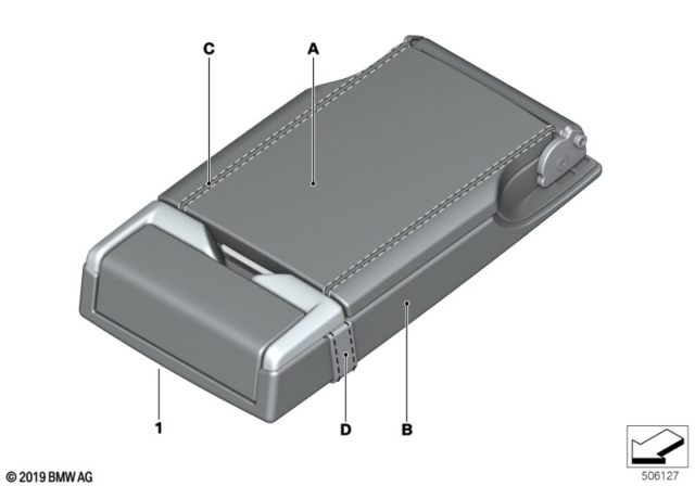 2020 BMW M850i xDrive Gran Coupe G16 Individual Armrest Diagram