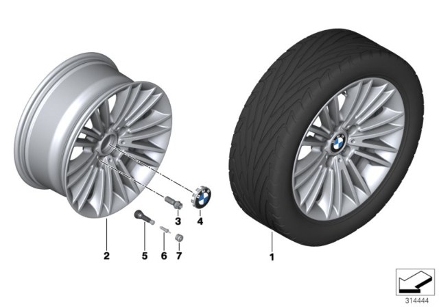 2013 BMW 535i BMW LA Wheel, Multi-Spoke Diagram 4