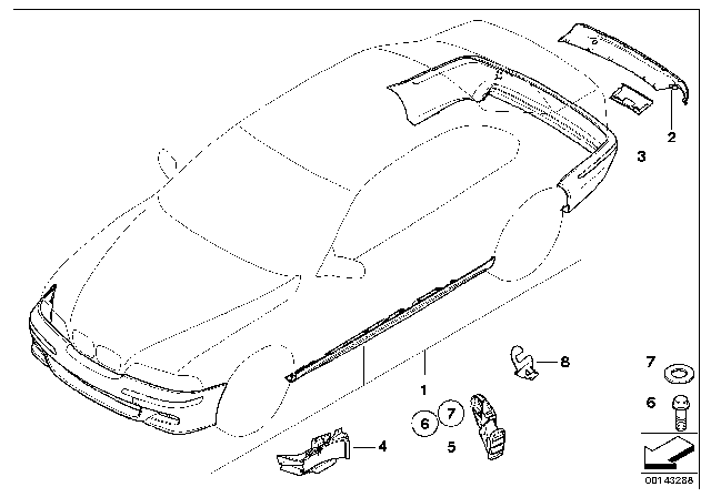 2003 BMW M3 Retrofit Kit M Aerodynamic Package Diagram