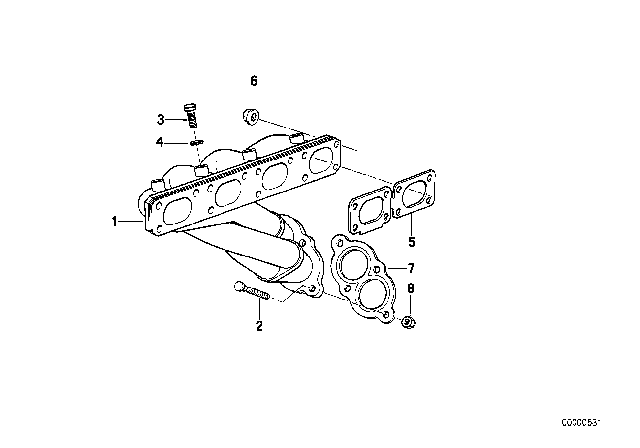 1991 BMW 318is Exhaust Manifold Diagram for 11621728370