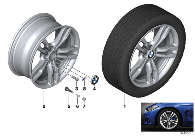 2015 BMW 320i BMW LA Wheel, M Double Spoke Diagram 8