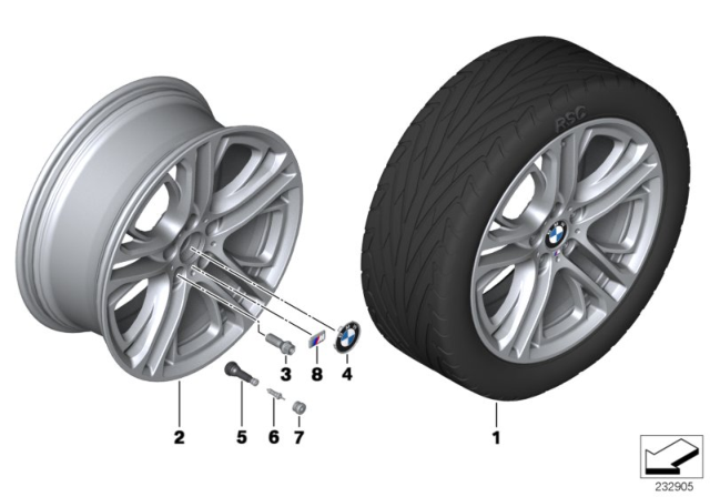 2010 BMW X6 BMW LA Wheel, M Double Spoke Diagram 1