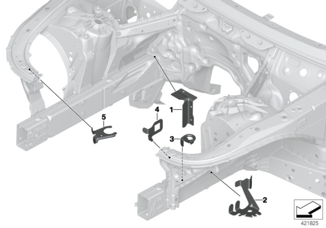 2016 BMW 750i Front Body Bracket Diagram