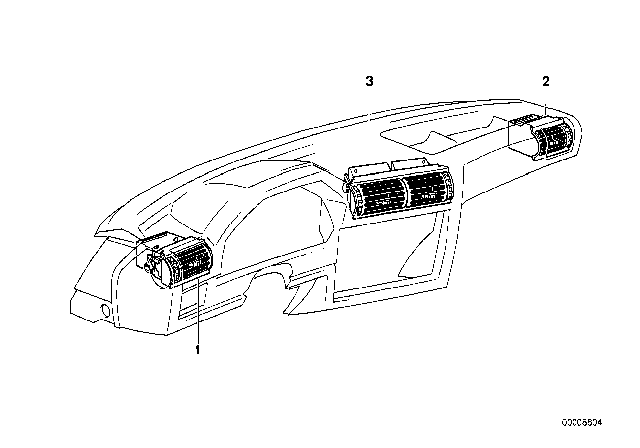 1990 BMW M3 Fresh Air Grille Diagram