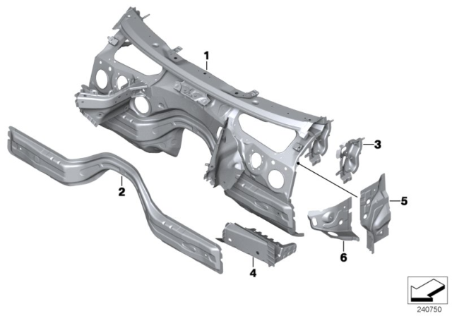 2018 BMW 440i xDrive Gran Coupe A-Column, Inner Front Left Diagram for 41107284183