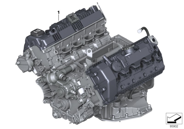 2005 BMW 545i Exchange Short Engine Diagram for 11000427236