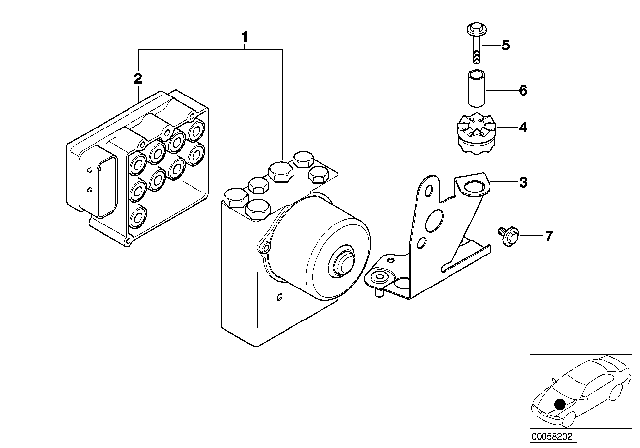 2002 BMW 525i Asc Hydraulic Unit Diagram for 34516756341