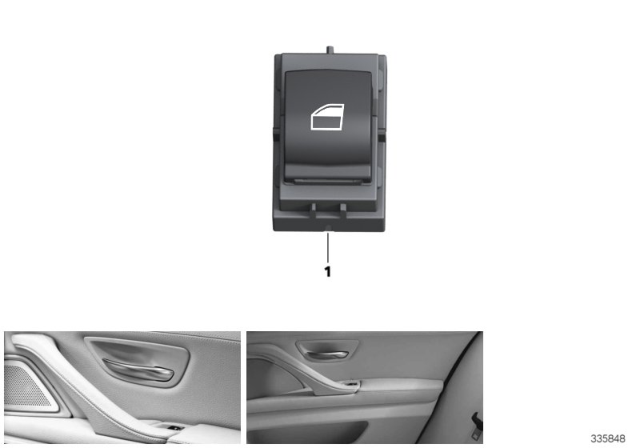 2014 BMW 535i Switch, Power Window, Front Passenger / Rear Compartment Diagram
