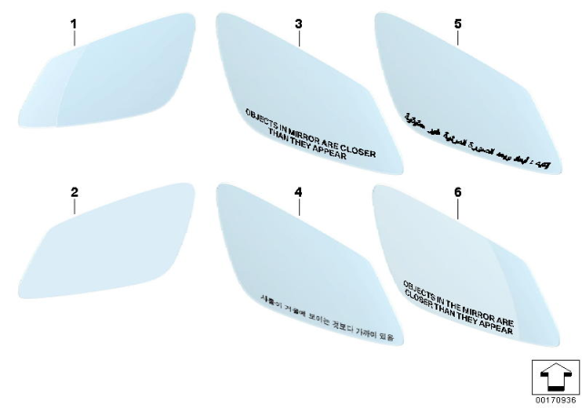 2015 BMW 650i xDrive MIRROR GLAS, HEATED, WIDE-AN Diagram for 51167476346