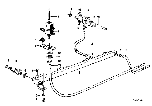1980 BMW 733i Injection Tube Diagram for 13531274732