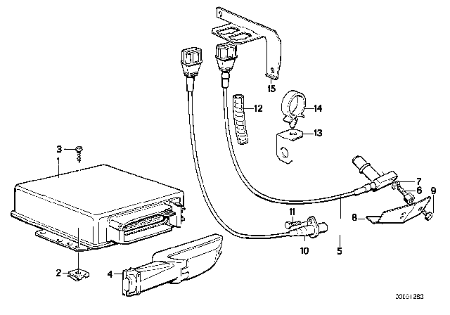 1989 BMW M3 Plug Terminal Control Unit Dde Diagram for 12521270971