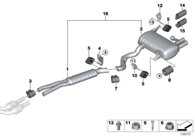 2008 BMW 328i Exhaust Pipe Diagram for 18127544511