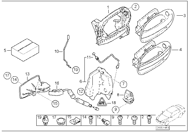 2005 BMW 760Li Repair Kit, Outer Door Opener, Left Diagram for 51217066681