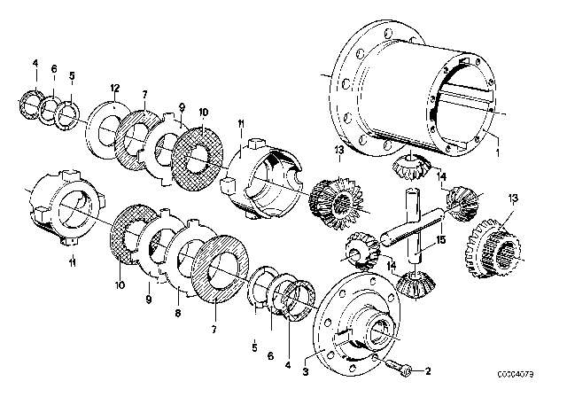 1980 BMW 528i Limited Slip Differential Unit - Single Parts Diagram