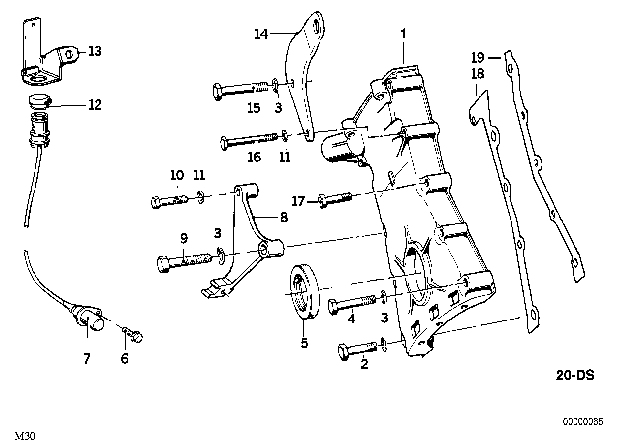1980 BMW 633CSi Position Transmitter Diagram for 12111361879