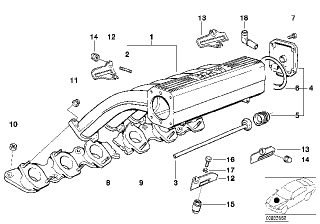2001 BMW 750iL Intake Manifold System Diagram