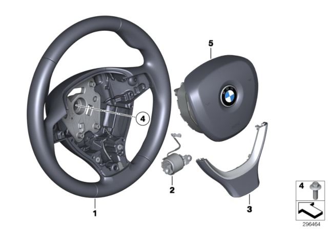 2016 BMW 528i Airbag Sports Steering Wheel Diagram
