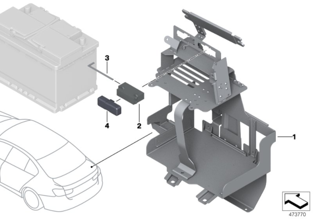 2014 BMW 320i Battery Tray Diagram