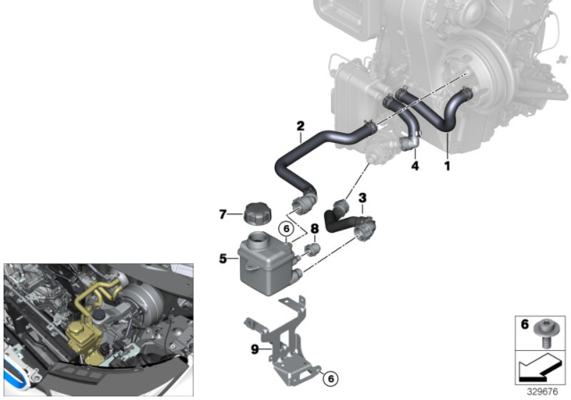 2020 BMW i3s Cooling Water Hoses Diagram