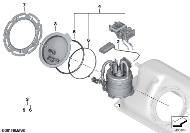 2019 BMW i3s Fuel Pump And Fuel Level Sensor Diagram