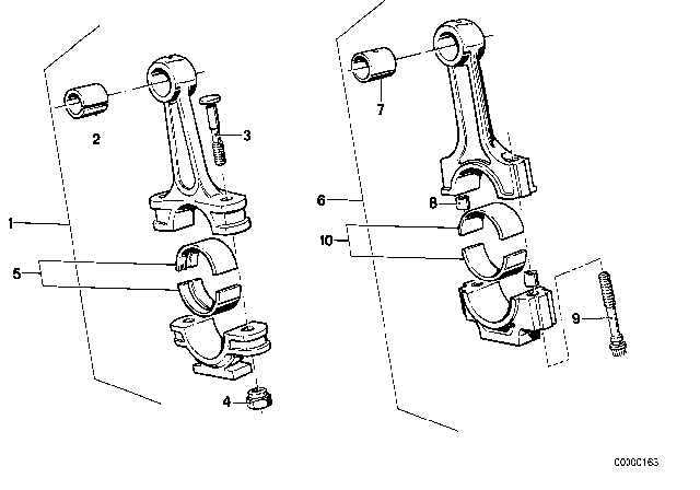 1984 BMW 528e Crankshaft Connecting Rod Diagram