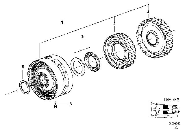 2001 BMW 740iL Ax Bearing Diagram for 24221421721