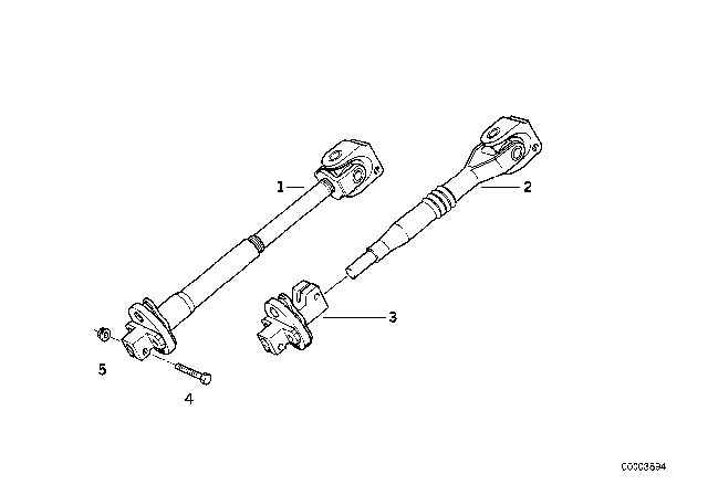 1995 BMW M3 Steering Column - Lower Joint Assy Diagram