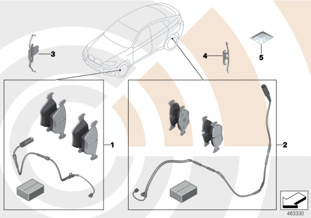 2008 BMW X6 Service Kit, Brake Pads / Value Line Diagram