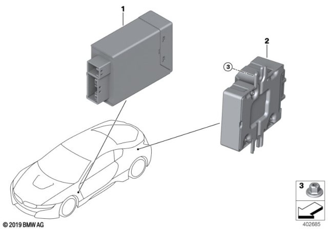 2014 BMW i8 Control Unit For Fuel Pump Diagram for 16147476687