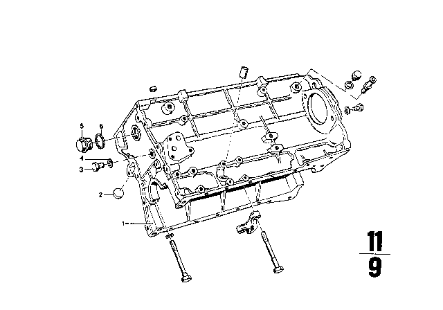 1969 BMW 2002 Engine Housing & Mounting Parts Diagram 2