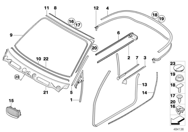 2011 BMW 128i Inner Channel Sealing, Rear Right Diagram for 51377164988