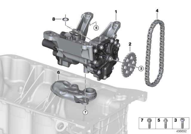 2019 BMW X1 Lubrication System / Oil Pump With Drive Diagram