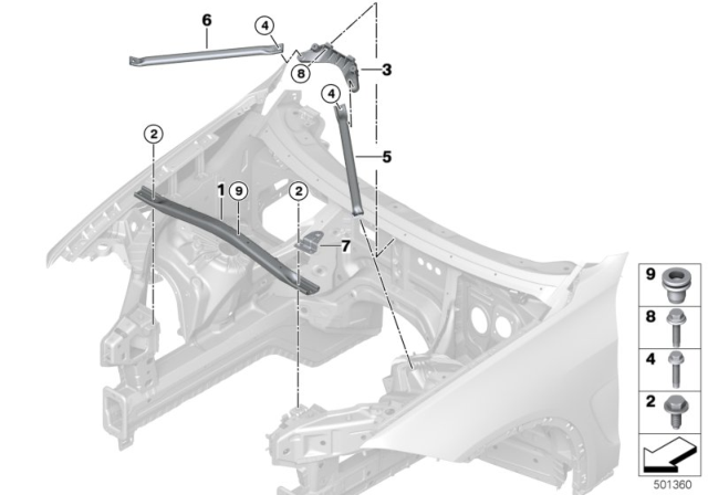 2018 BMW X6 Brace For Body Front End Diagram