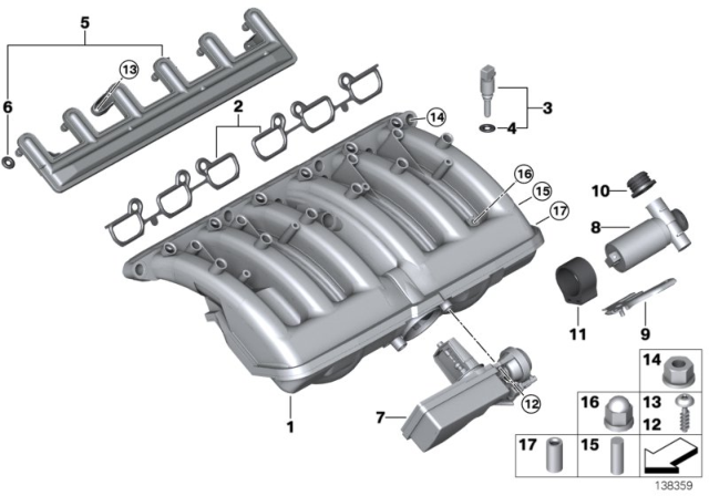 2002 BMW 325xi Intake Manifold System Diagram