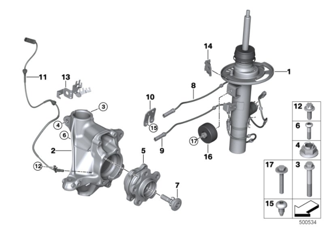 2020 BMW X4 Spring Strut, Front EDC / Mounting Parts Diagram