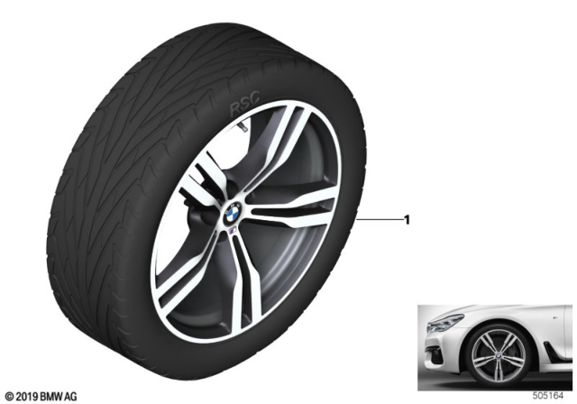 2020 BMW 740i xDrive BMW Light-Alloy Wheel, M Double Spoke Diagram 2