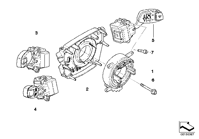 2009 BMW 550i Steering Column Switch Diagram