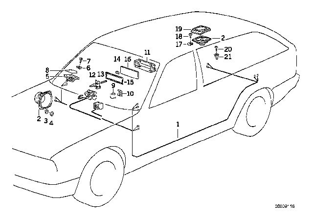 1993 BMW 525iT Loudspeaker Diagram for 65131370834