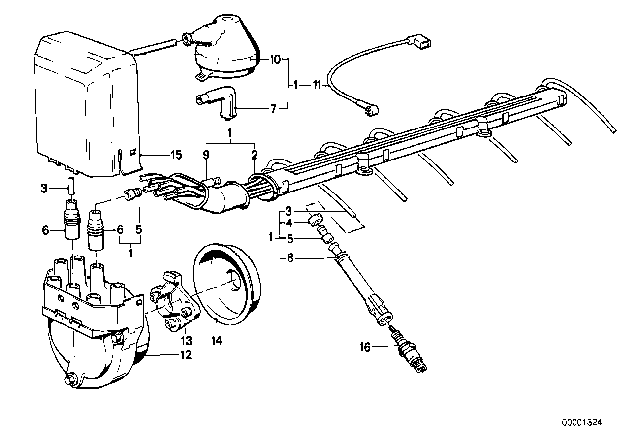 1986 BMW 528e Ignition Wiring Diagram for 12121710664