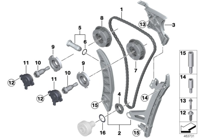 2015 BMW 320i Timing And Valve Train - Timing Chain Diagram