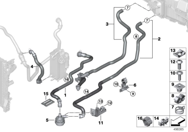 2020 BMW 740i xDrive Cooling Water Hoses Diagram