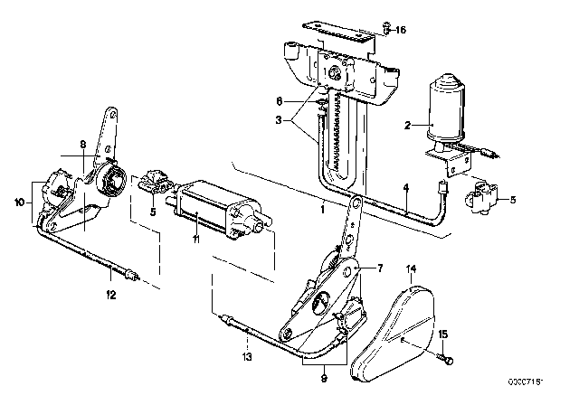 1978 BMW 733i Gearbox Head Rest Support Diagram for 52101889107