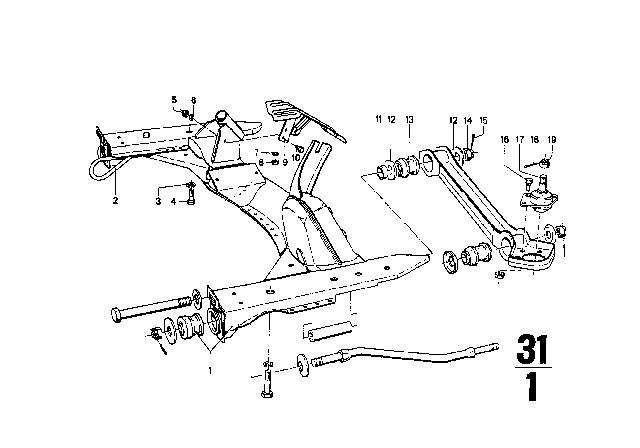 1976 BMW 2002 Front Axle Support Diagram