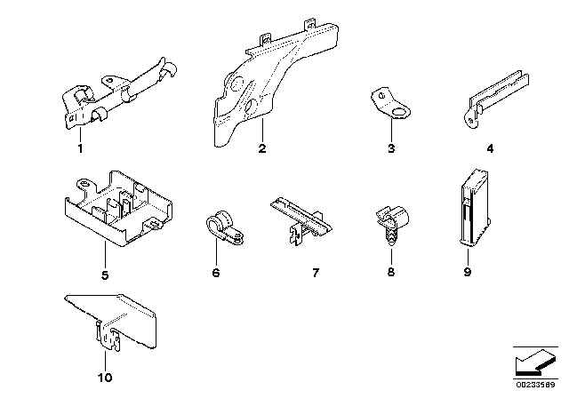 1998 BMW 540i Cable Holder / Covering Diagram
