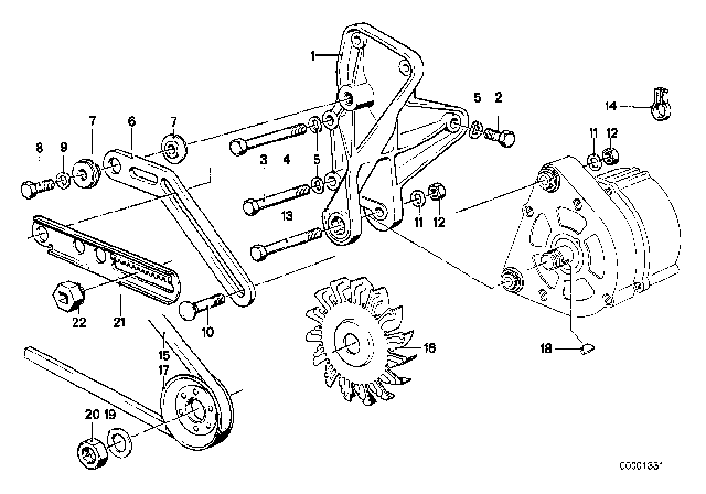 1983 BMW 320i Alternator Mounting Diagram 2