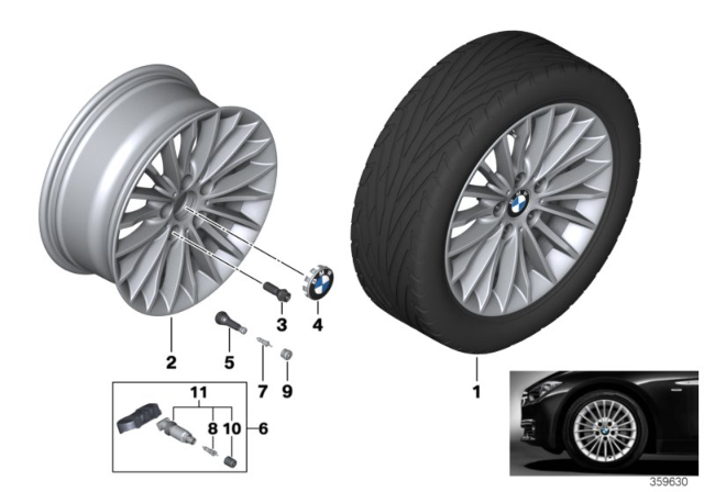 2015 BMW 428i xDrive Disc Wheel, Light Alloy, Reflex-Silber Diagram for 36116796241