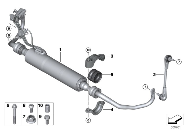 2020 BMW 840i Gran Coupe G16 Front Stabilizer Bar / Dynamic Drive Diagram