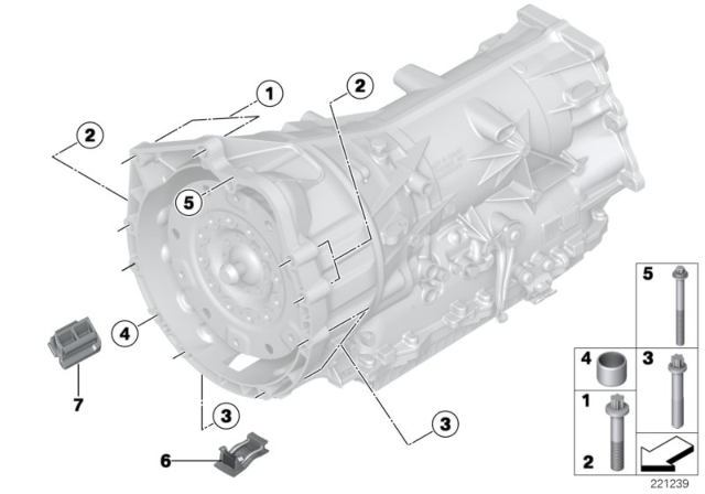2018 BMW 640i xDrive Gearbox Mounting Diagram